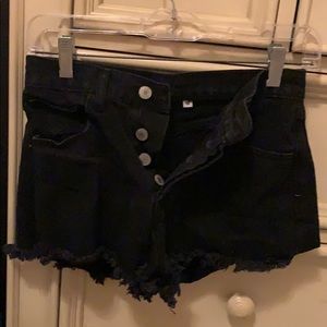 brandy melville black jean shorts
